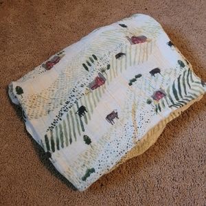 Little Unicorn Brand farm scene crib sheet